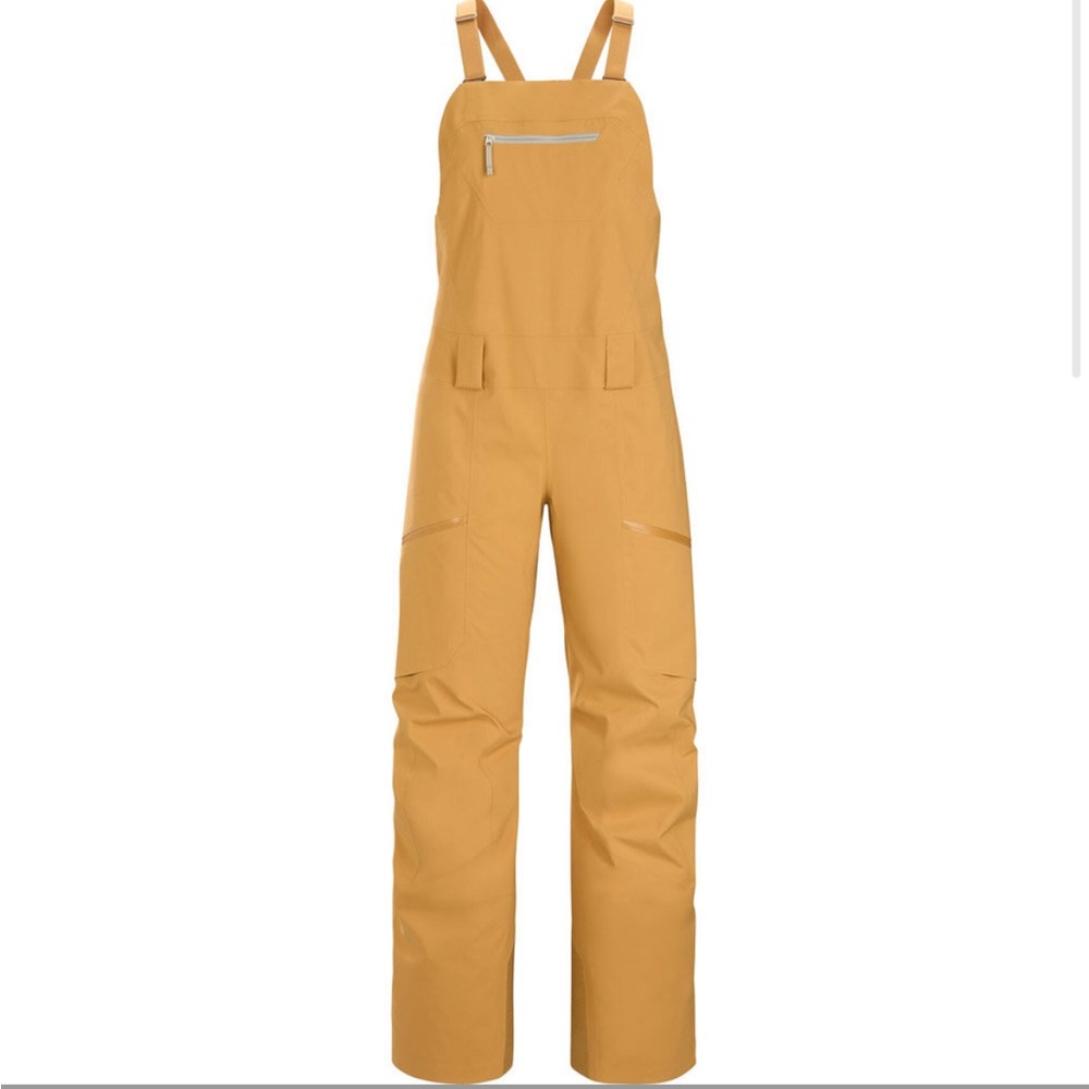 Women's ArcTeryx Sentinel Bib Pant in Sunstone.